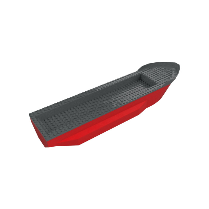 LEGO Red Hull 14 x 51 x 6 with Dark Stone Gray Top (62791