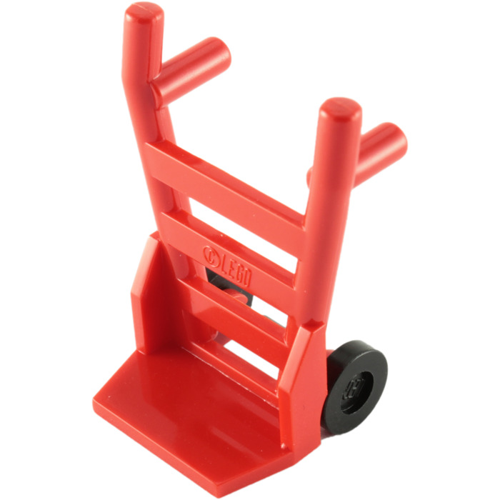Red Minifigure Utensil Hand Truck w Wheels No 2495 QTY 1 LEGO Parts