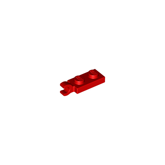 Plate LEGO Parts~ 5 Modified 1 x 2 w Clip Horizontal on End 63868 RED 