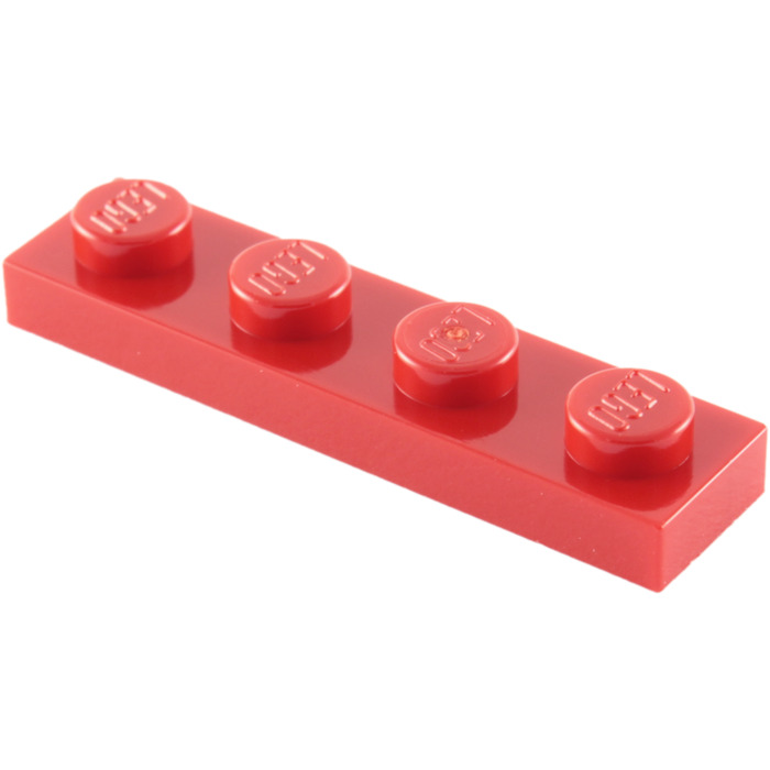 50Stk - Plate-Red Lego ® Plates-Red 3710-01 1x4 