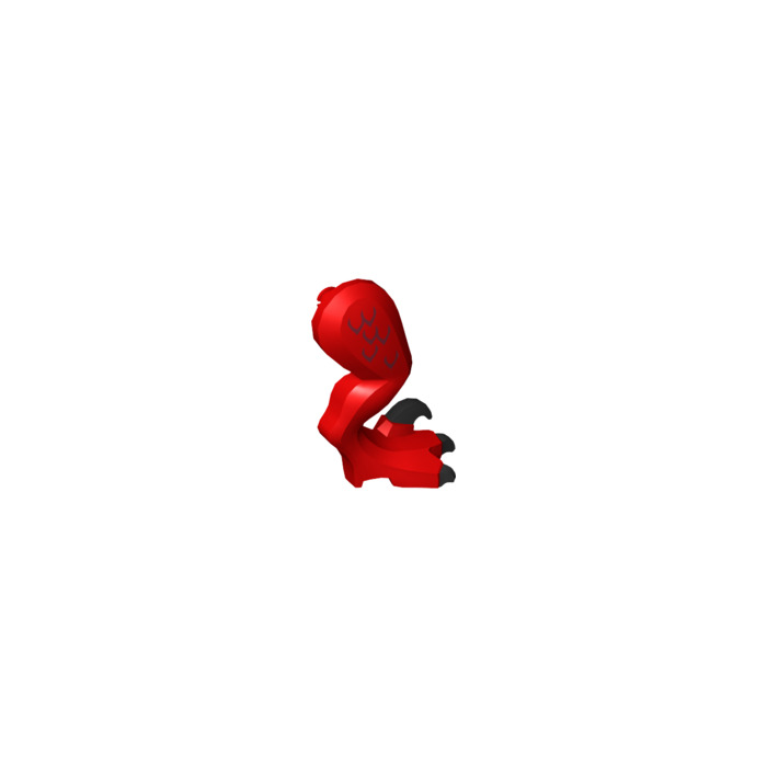 LEGO Red Raptor Back Right Leg (Large) with Dark Red Scales (65653 / ...
