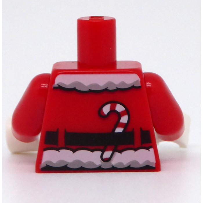 Red Santa Clause Torso w/ Candy Cane on Back - Official LEGO® Part – The  Brick Show Shop
