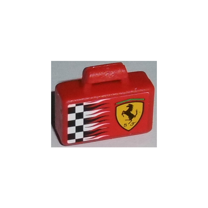 LEGO Red Small Suitcase with Ferrari Logo and Black and White Checks ...