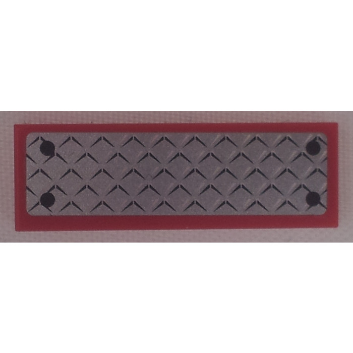 LEGO Red Tile 1 x 3 with Black Rivets on Silver Tread Plate Sticker ...
