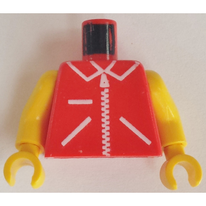 LEGO Minifig Solid Red Torso with Yellow Hands 