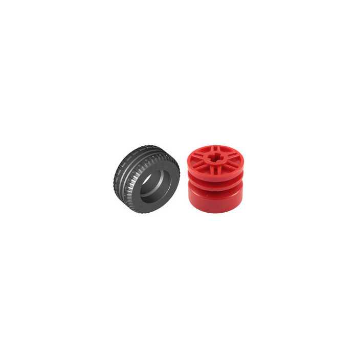 LEGO Red Wheel Rim Ø18 14 with Axle Hole with Tire Ø30.4 x 14 (Thick Rubber) | Owl - LEGO Marketplace
