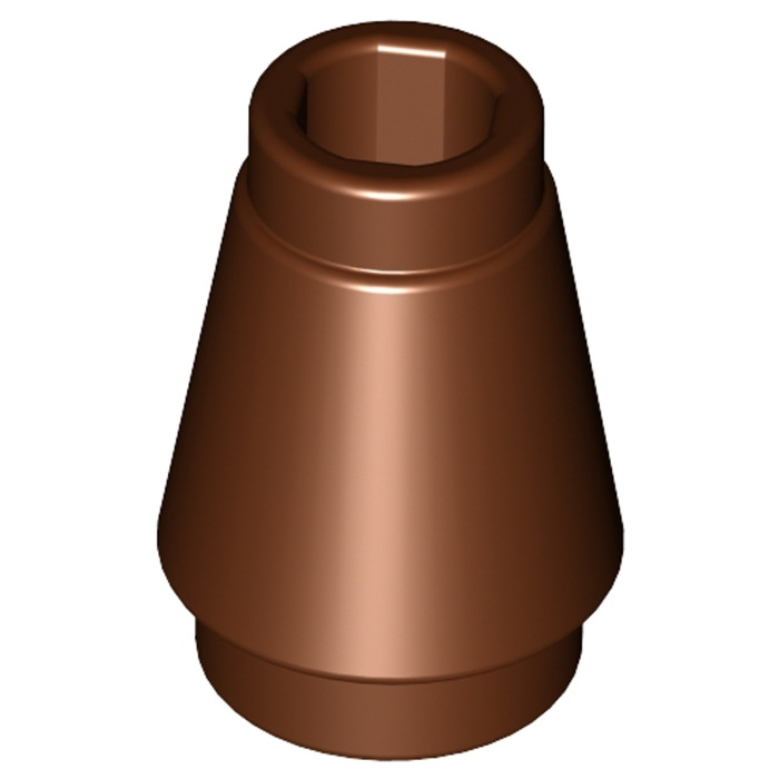 LEGO Reddish Brown Cone 1 x 1 with Top Groove (28701 / 59900