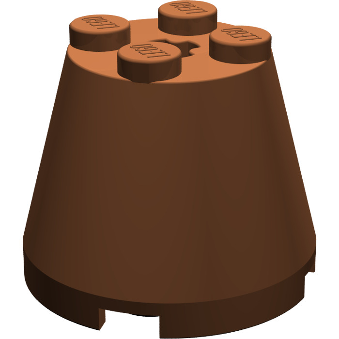 2x Cone 3x3x2 axle hole axe marron/reddish brown 6233 NEUF Lego 