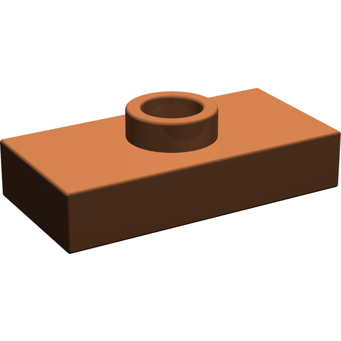 LEGO 1 x 2 BROWN MODIFIED PLATE x 12 WITH 1 STUD PART 3794 