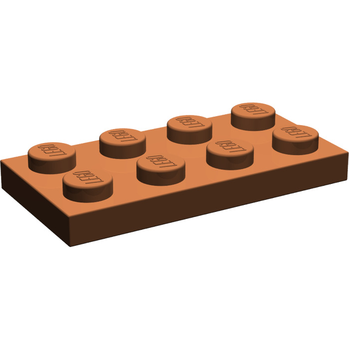 LEGO 30 x Basisplatte 2x4 rotbraun reddish brown basic plate 3020 4211186 