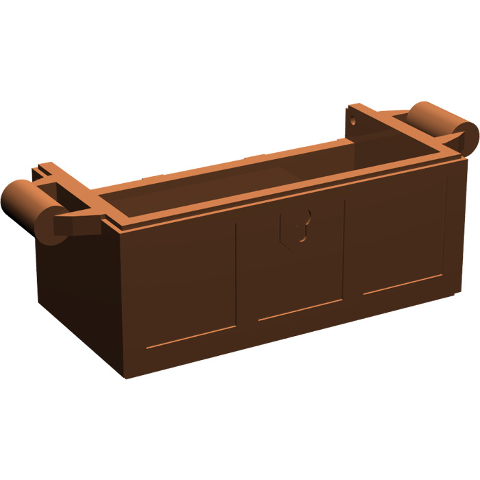 LEGO 4738a Reddish Brown Container Treasure Chest Bottom Slots in Back 