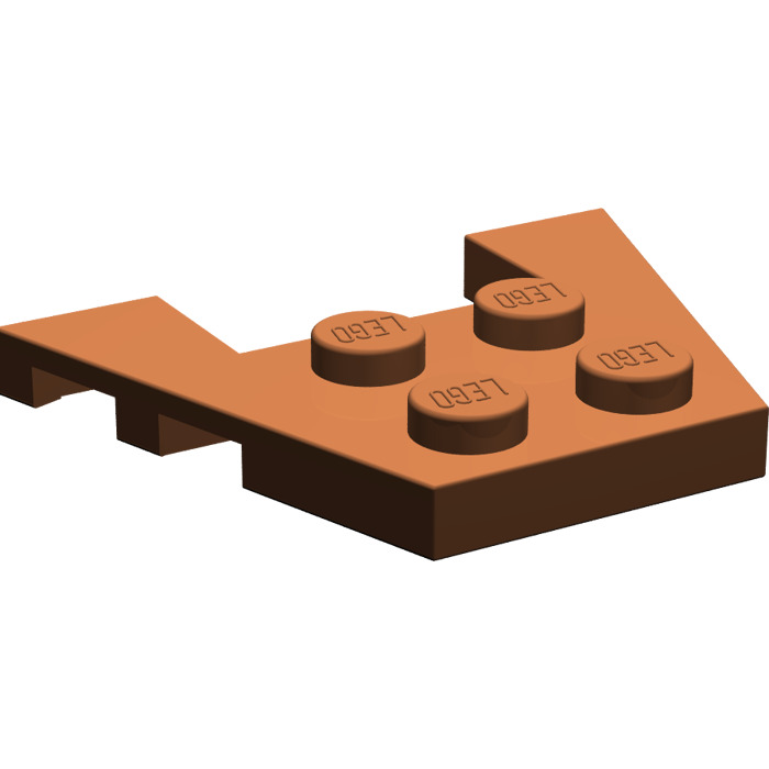 Reinforced 90194 BROWN LEGO Parts~3 Wedge Plate 3 x 4 w Stud Notches
