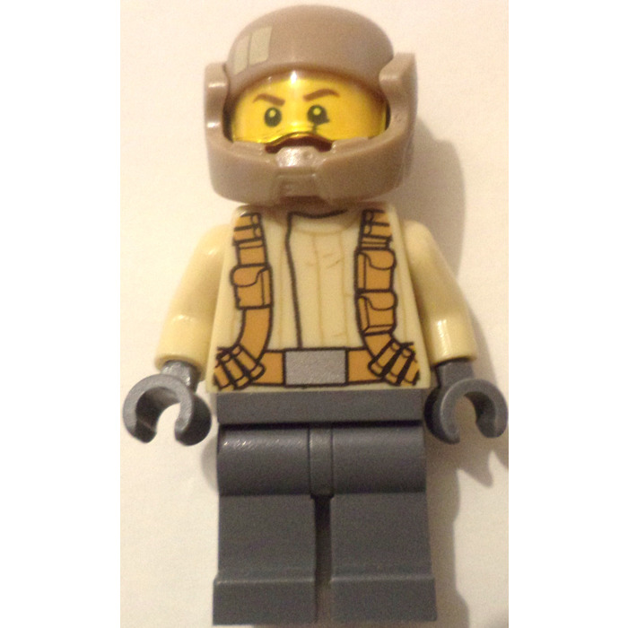 Resistance Rebel Soldier Lego Star Wars 75131 Lite-Tan Shirt with Mustache 