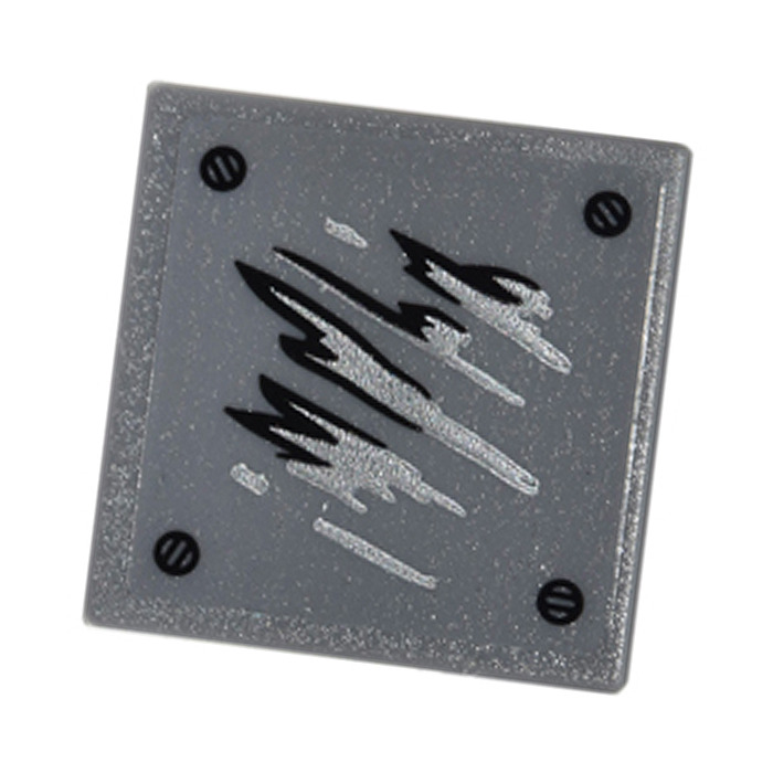LEGO Roadsign Clip-on 2 x 2 Square with Scratches, Screw Sticker with ...