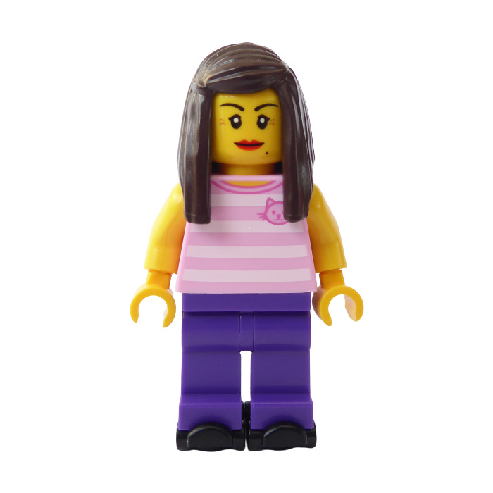 3x Lego Hair Pieces Female Nougat, Dark Brown + Dark Orange NEW 92083 