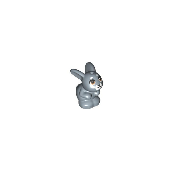 LEGO Sand Blue Rabbit Sitting With Medium Dark Flesh Eyes And White LEGO Sand Blue Rabbit Sitting With Medium Dark Flesh Eyes And White