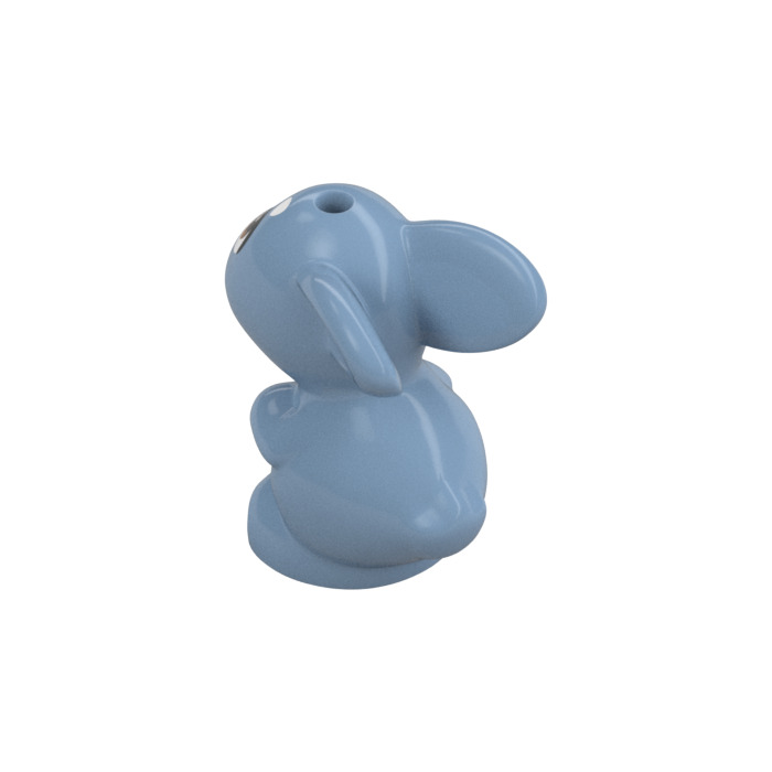 LEGO Sand Blue Rabbit Sitting With Medium Dark Flesh Eyes And White LEGO Sand Blue Rabbit Sitting With Medium Dark Flesh Eyes And White