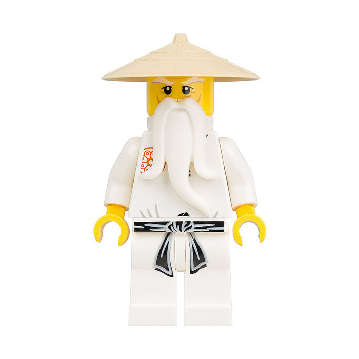 Lego New White Minifigure Beard Long with Knot Ninja Sensei Piece