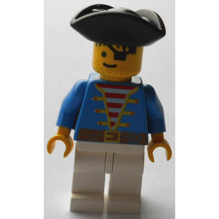 LEGO Pirate with Blue Jacket and Bicorne with White Skull and Bones  Minifigure