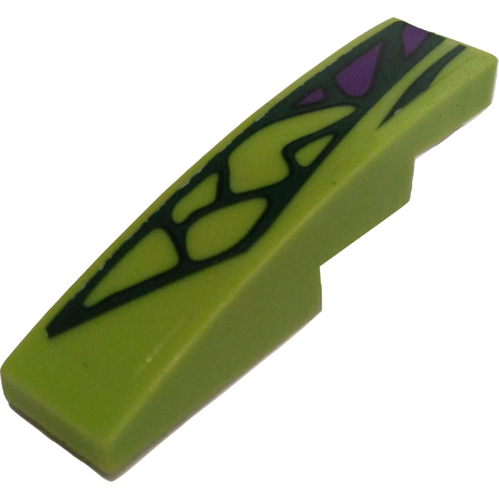 Lego Slope X Curved With Purple Green Scales Left Sticker