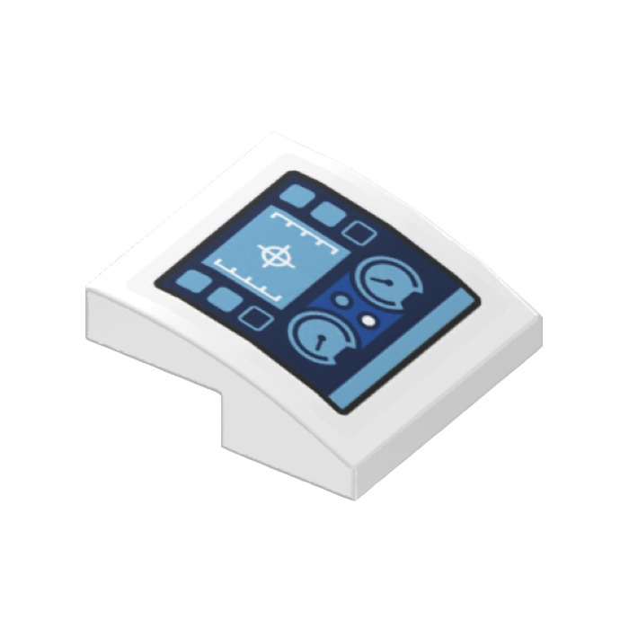 LEGO Slope 2 x 2 Curved with Blue Control Screen Sticker (15068 ...