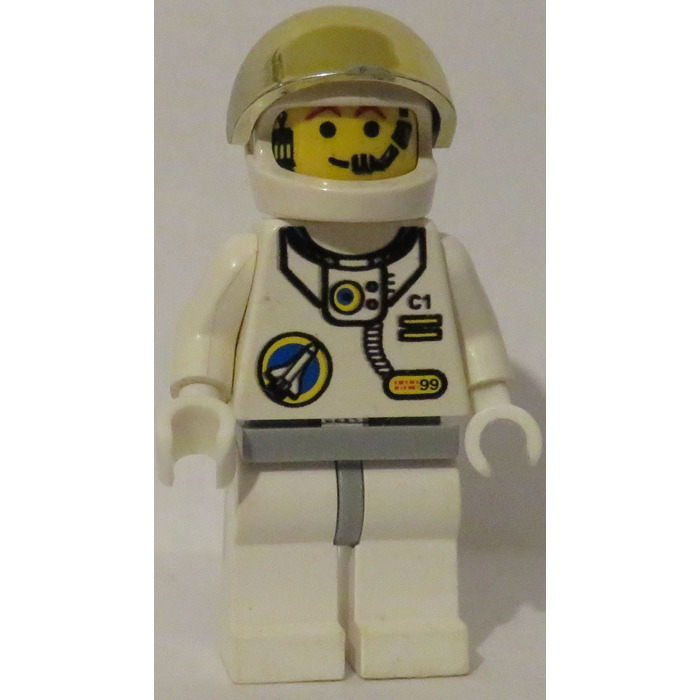 LEGO White Space Minifig Helmet with Red Visor 