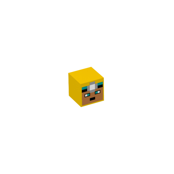 LEGO Square Minifigure Head with Cave Explorer Face (19729 / 100565 ...