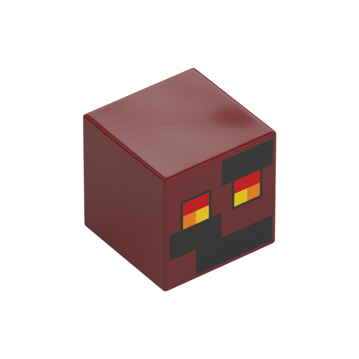 LEGO Square Minifigure Head with Magma Cube Decoration (29923 / 106304 ...