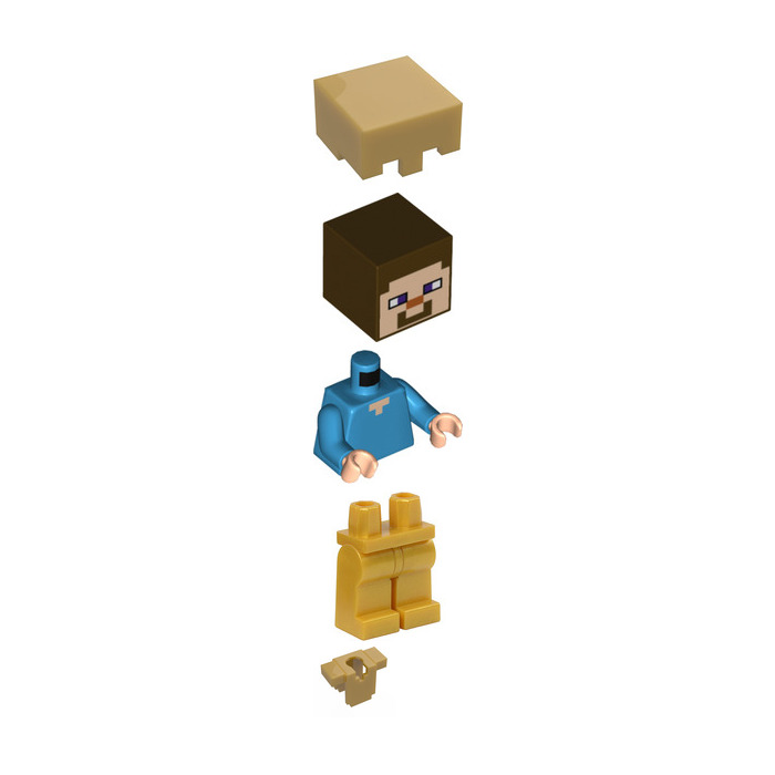 LEGO Steve with full gold armor Minifigure Comes In