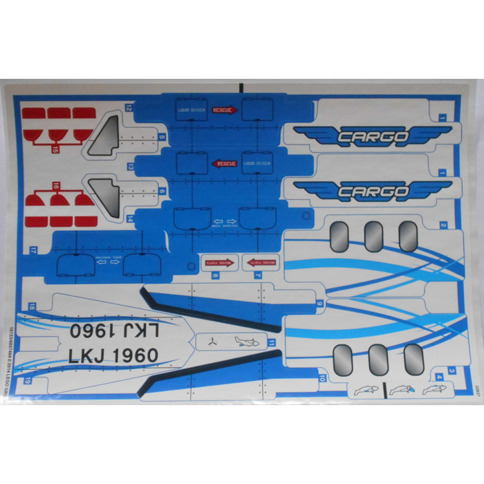 2 für 42025 Frachtflugzeug Luftkissenboot NEU LEGO® Technic Aufkleber 1 