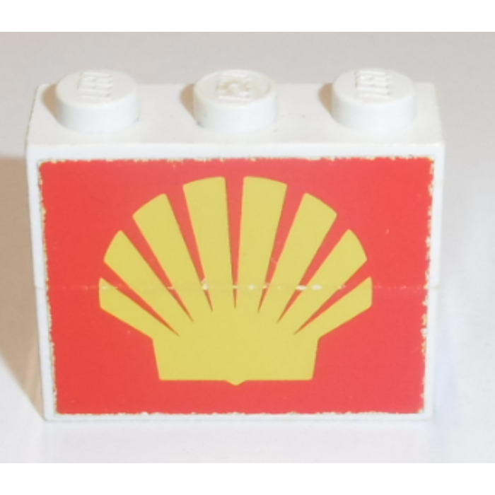 LEGO Stickered Assembly 1x3x2.3 with 'Shell' Logo from Set 6394 | Brick ...