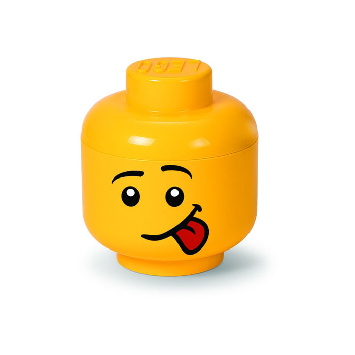Lego Storage Head S Small Yellow Sticking Out Tongue NEW! 