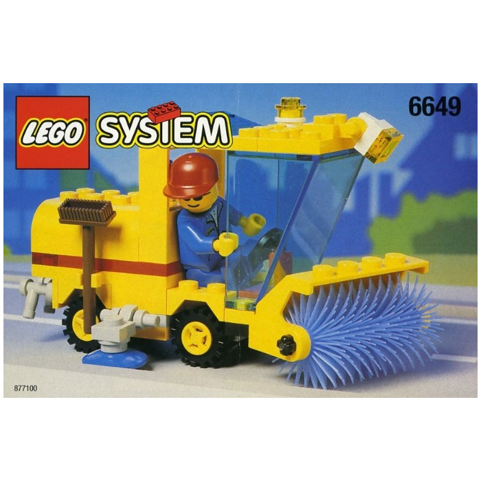 LEGO Street Sweeper Blue Brush with yellow Holder 4933 6649 7242
