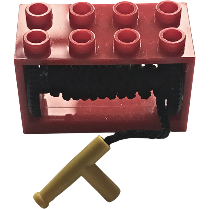 LEGO String Reel 2 x 4 x 2 Holder with Black Drum and Black String 35L ...