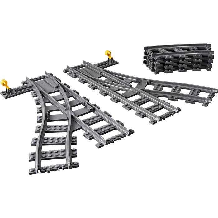 Lego City Train Rail Flip Round Track for RC System 1 Switch and 17 Curved  Tracks for 60051, 60052, 60098