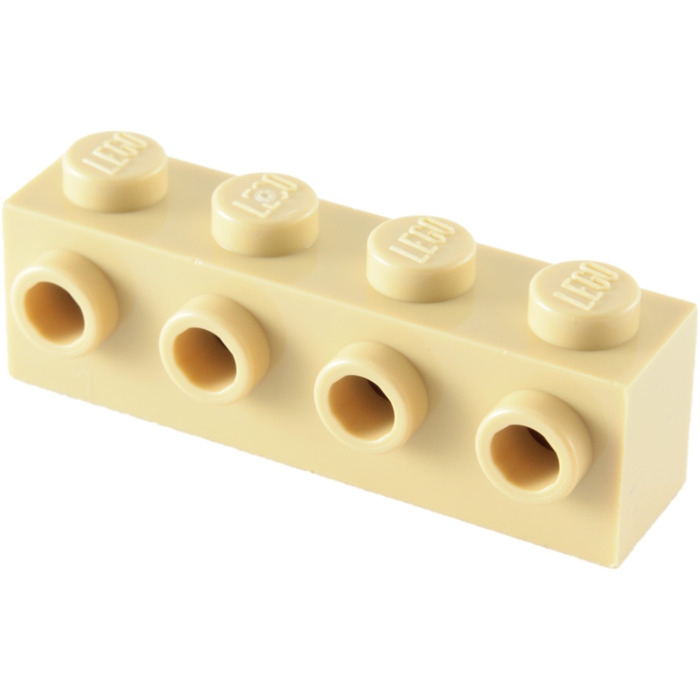 Lego Lot of 10x Tan Bricks # 30414 Brick Modified 1x4 w/ 4 Studs on Side 