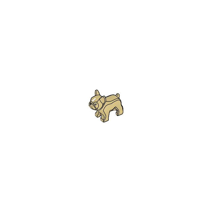 LEGO bronzer Chien - French Bulldog avec blanc Cheveux Patch (32892 /  79490)