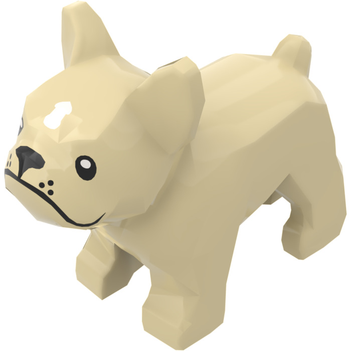 LEGO bronzer Chien - French Bulldog avec blanc Cheveux Patch (32892 /  79490)