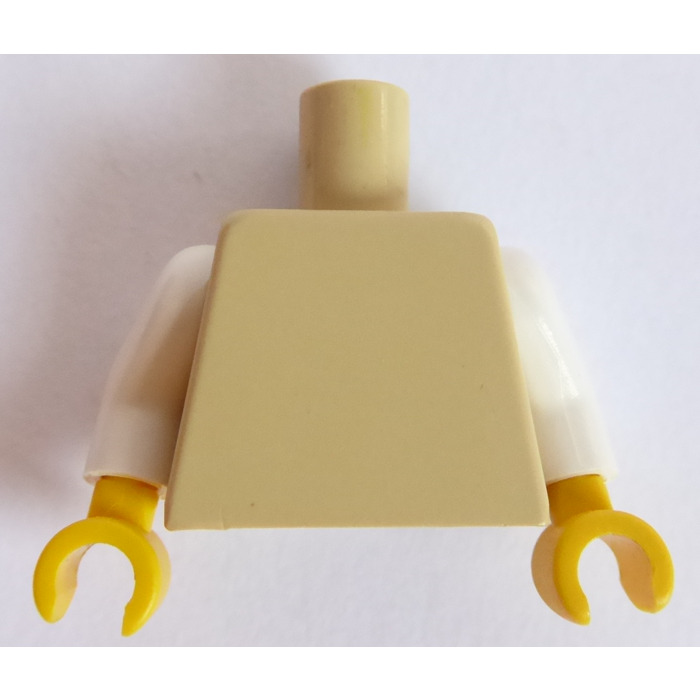 Lego Tan Plain Torso With White Arms And Yellow Hands Brick Owl