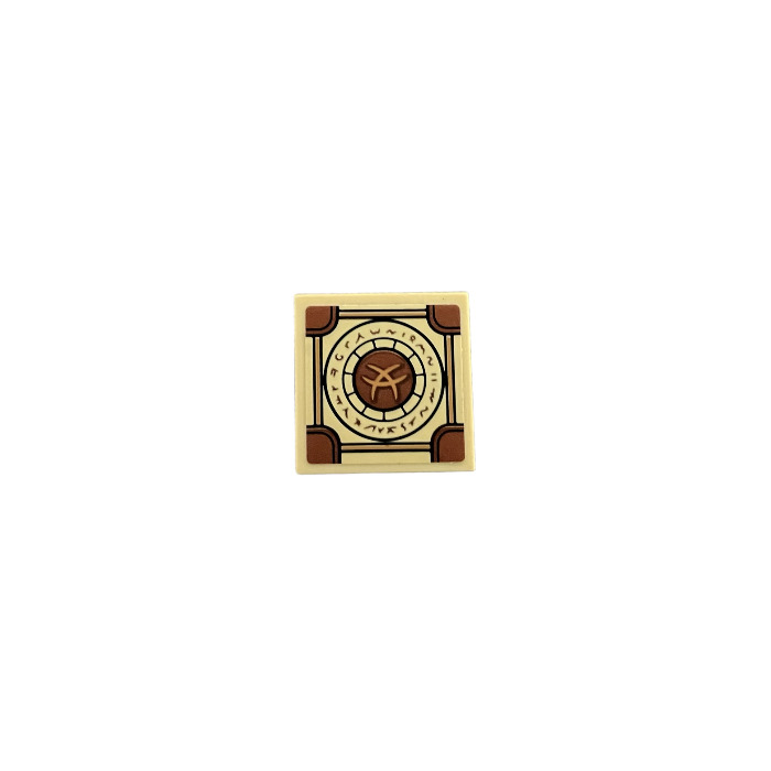 LEGO Tile 2 x 2 with Ancient Relic with Runes Sticker with Groove (3068 ...
