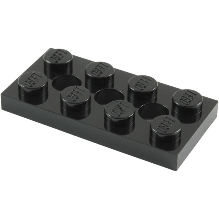Lego 50 Black Technic Plates 2 x 4 with 3 Holes Pieces