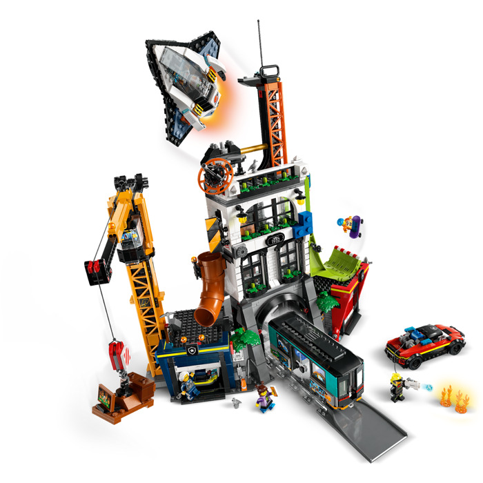 MOC City House Street Building Blocks Bricks Traffic Footbridge