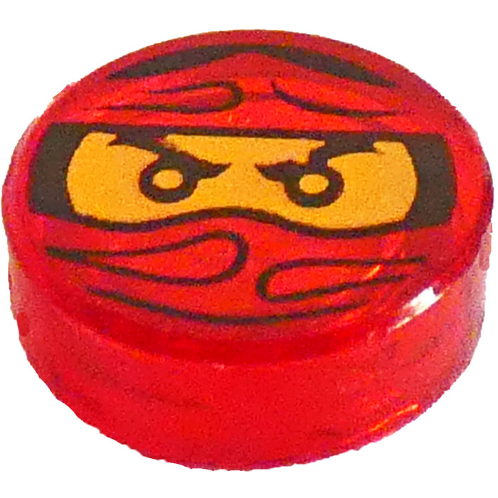 LEGO Tile 1 x 1 Round with Ninjago 'Kai' (98138) | Brick Owl