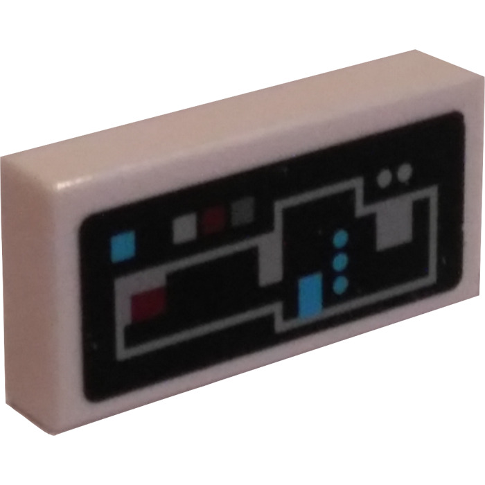 LEGO Tile 1 x 2 with Control Panel/Telemetry Sticker with Groove (3069 ...