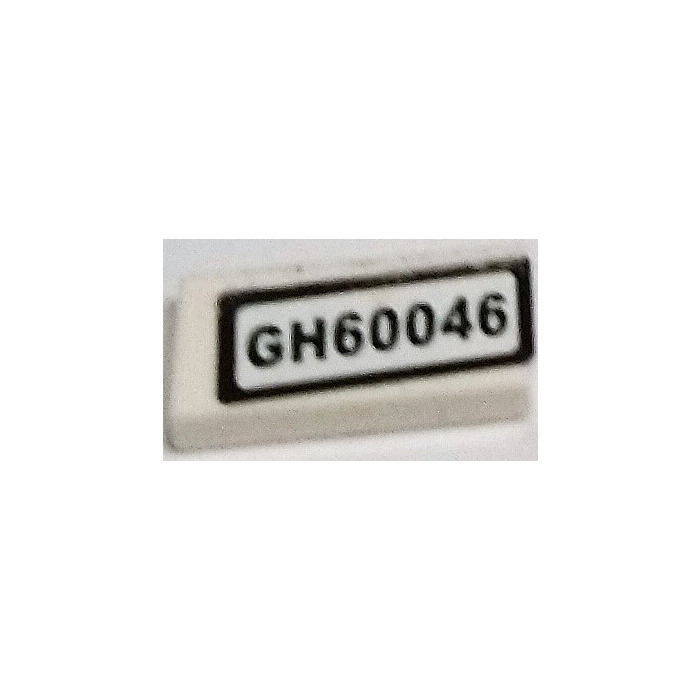 LEGO Tile 1 x 2 with GH60046 License Plate Sticker with Groove (3069 ...