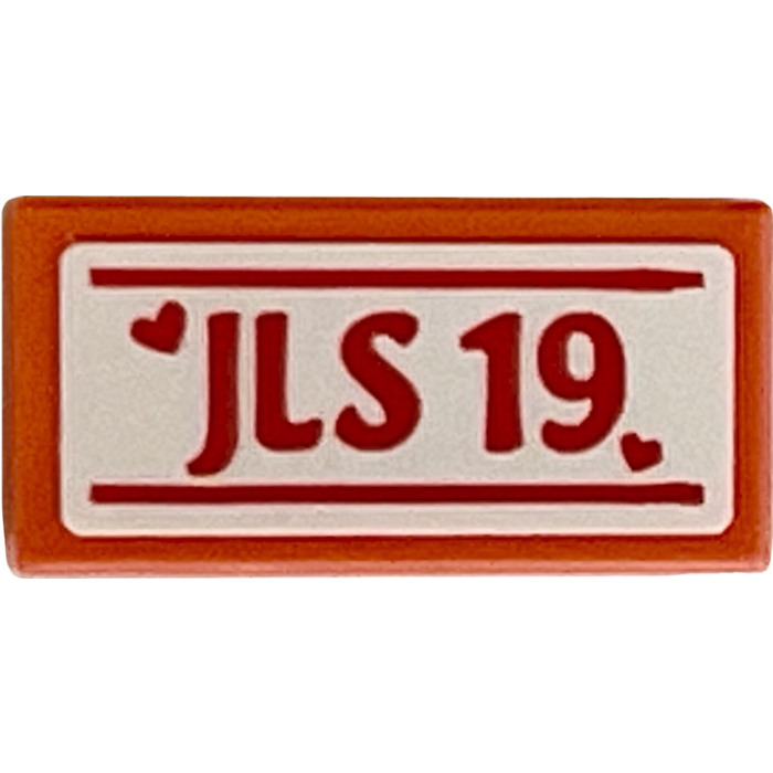 LEGO Tile 1 x 2 with JLS 19 Sticker with Groove (3069) | Brick Owl ...