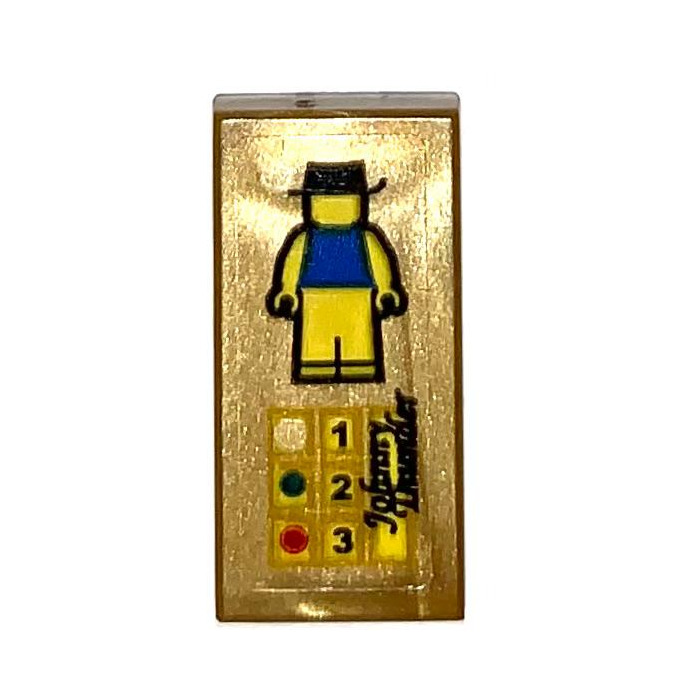 LEGO Tile 1 x 2 with Johnny Thunder Sticker with Groove (3069) | Brick ...