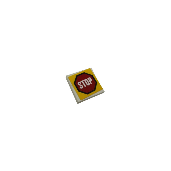 LEGO Tile 2 x 2 Inverted with Road Sign 'STOP' in Octagon Sticker ...