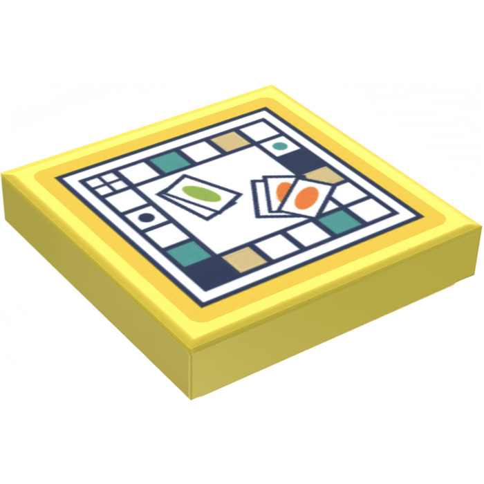 LEGO Tile 2 x 2 with Board Game and Cards Sticker with Groove (3068 ...