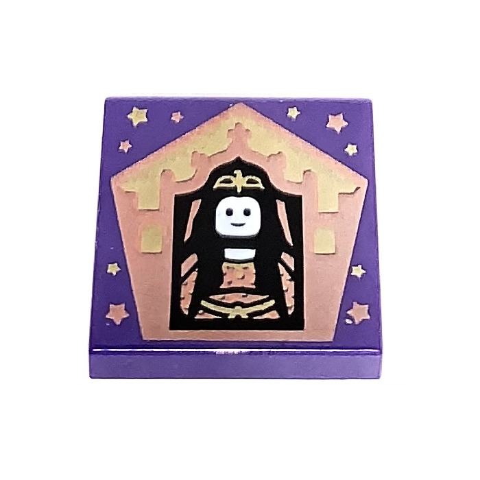 LEGO Tile 2 x 2 with Chocolate Frog Card Rowena Ravenclaw Pattern with